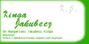 kinga jakubecz business card
